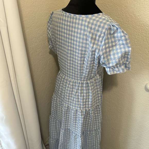 SHEIN White and Blue Tiered Maxi Sundress - Picture 7 of 7